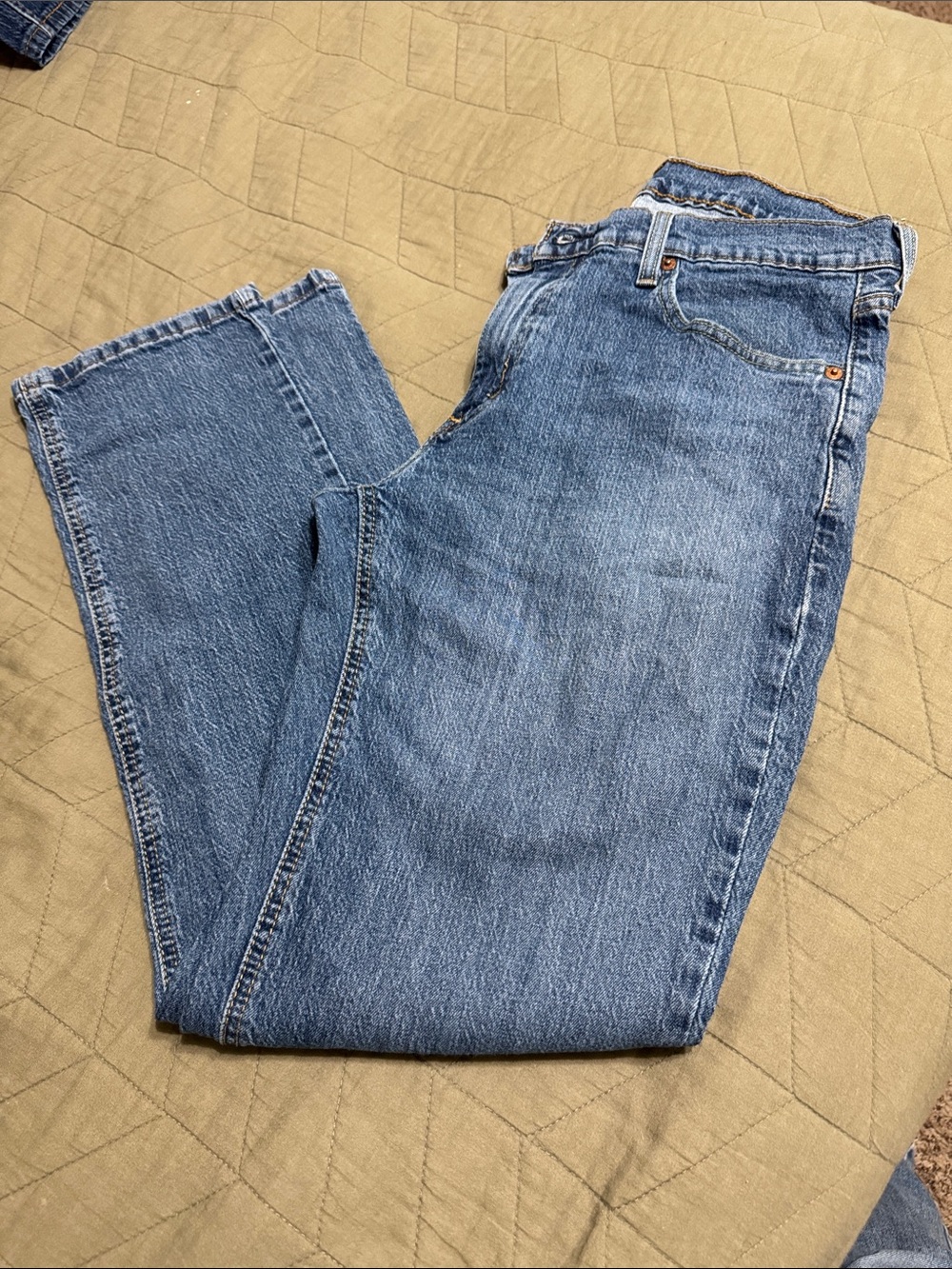 Levi's 541 Relaxed Jeans in Blue with Brown Patch